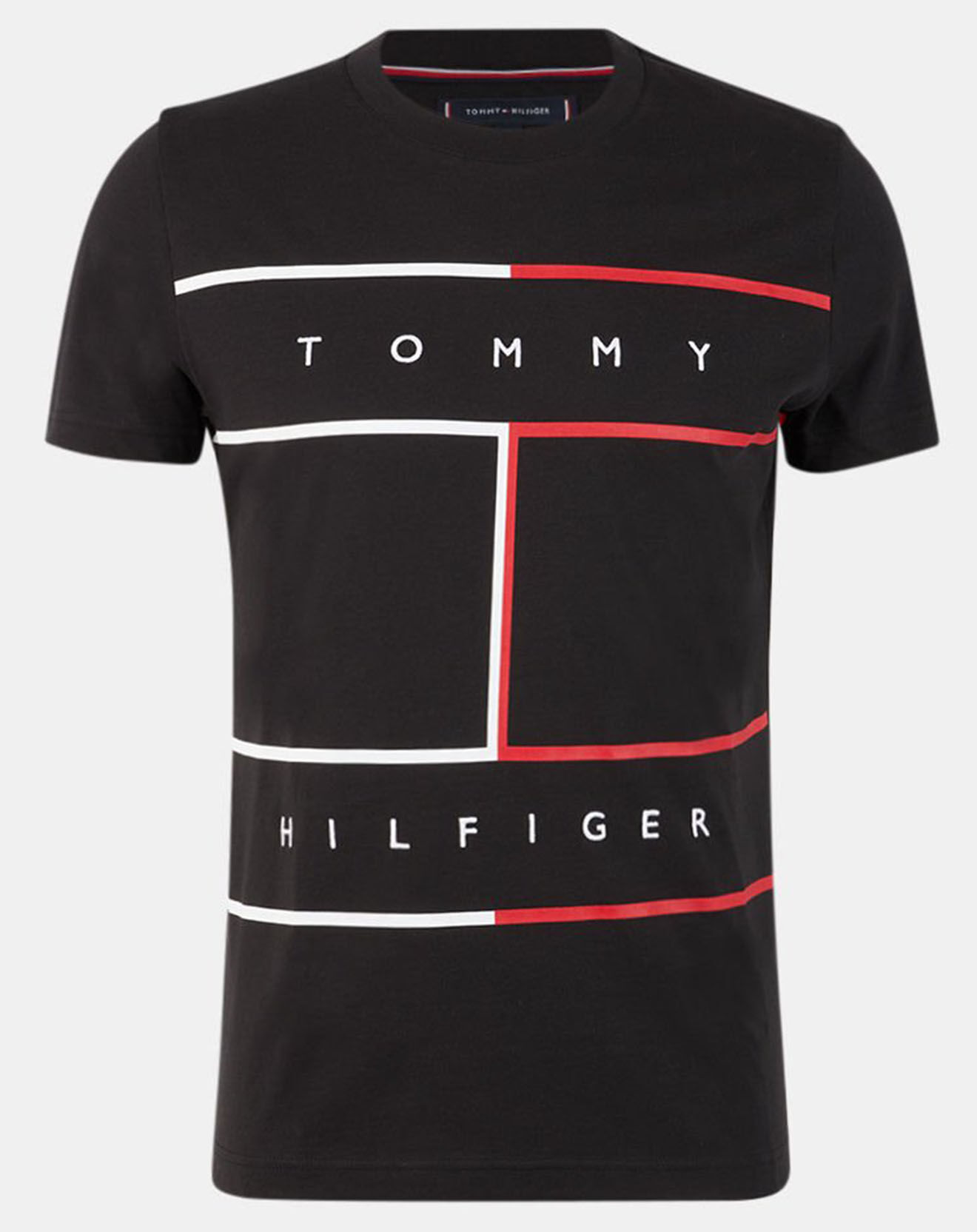Tommy Hilfiger T-Shirt 100% Coton Bio Large Flag noir