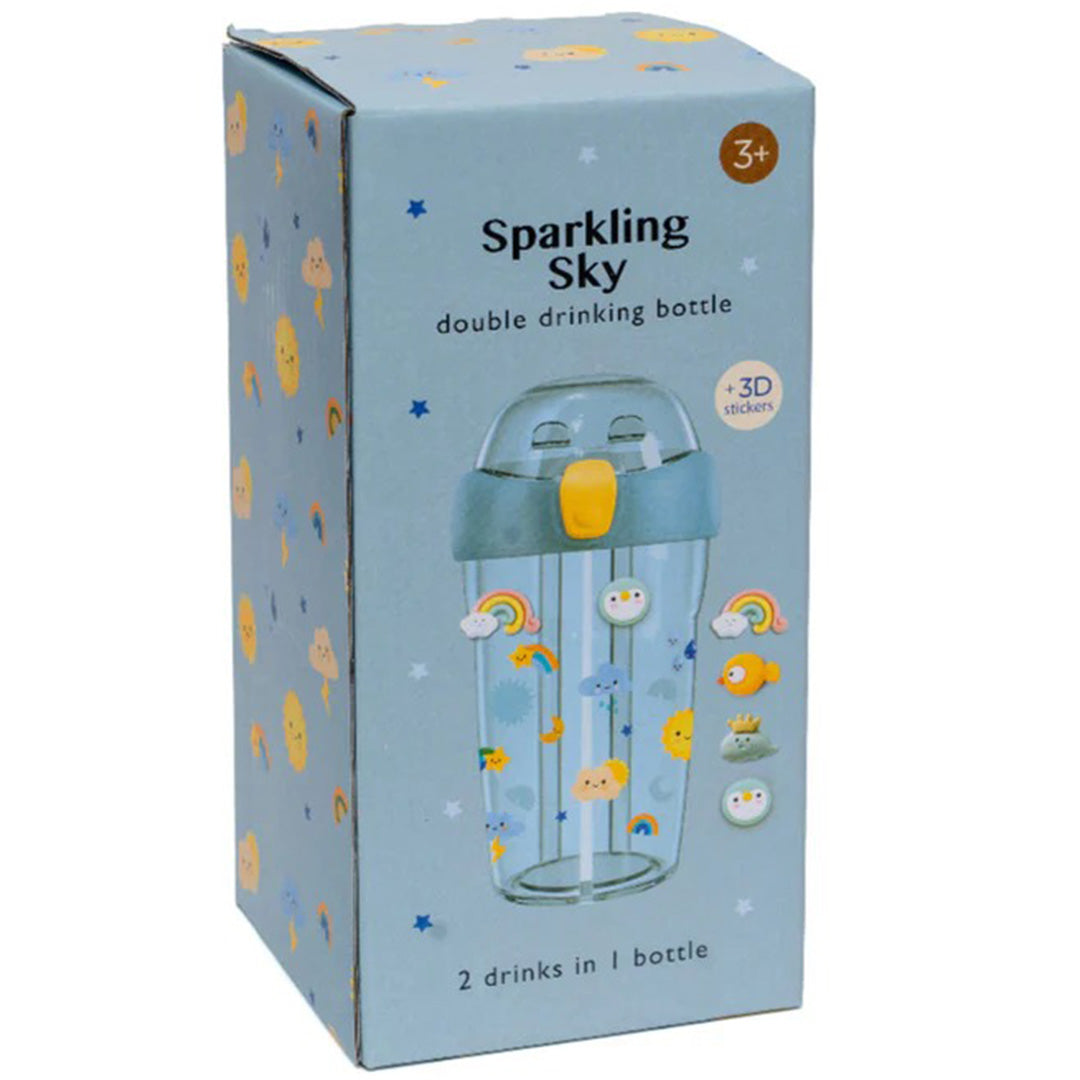 petit monkey dubbele drinkfles sparkling - sky - 430 ml
