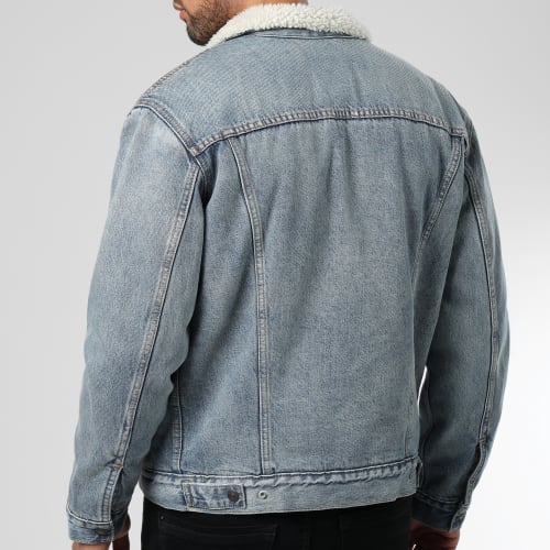 Veste Jean Col Sherpa Trucker III 16365 Bleu Denim