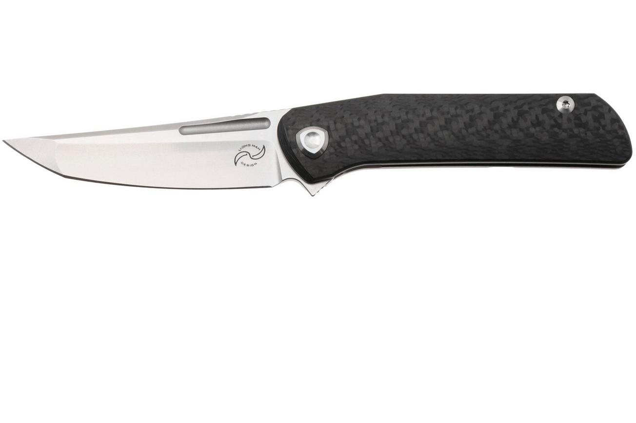 Liong Mah Warrior 3 Stonewashed Böhler M390, Titanium Carbonfiber, zakmes