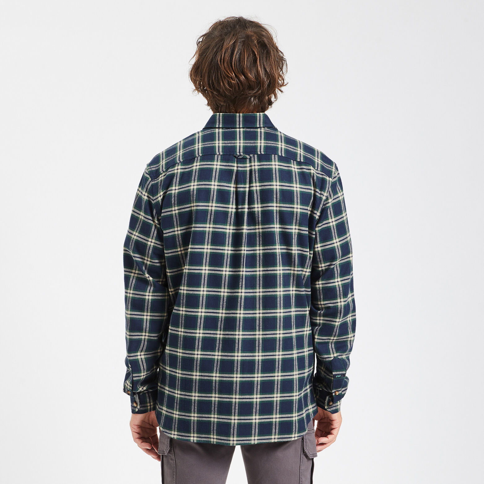 Chemise regular carreaux coton flanelle régénérati Bleu clair
