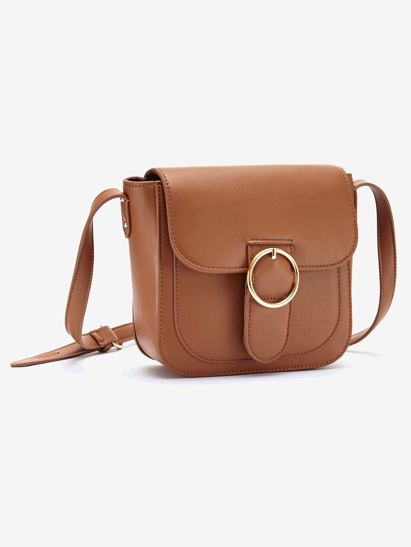 Sac en bandoulière sac à main avec anneau décoratif couleur or