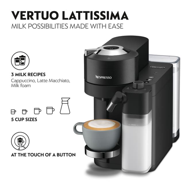 Nespresso Vertuo Lattissima kaffemaskine fra Delonghi ENV300.B(sort)