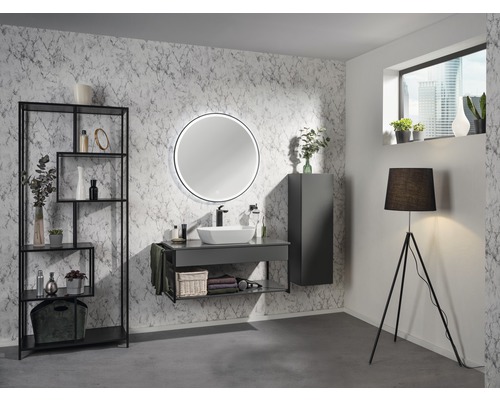 Wastafelmeubel FACKELMANN New York BxHxD 108,5 x 43 x 47,5 cm Frontkleur grijs mat 84917