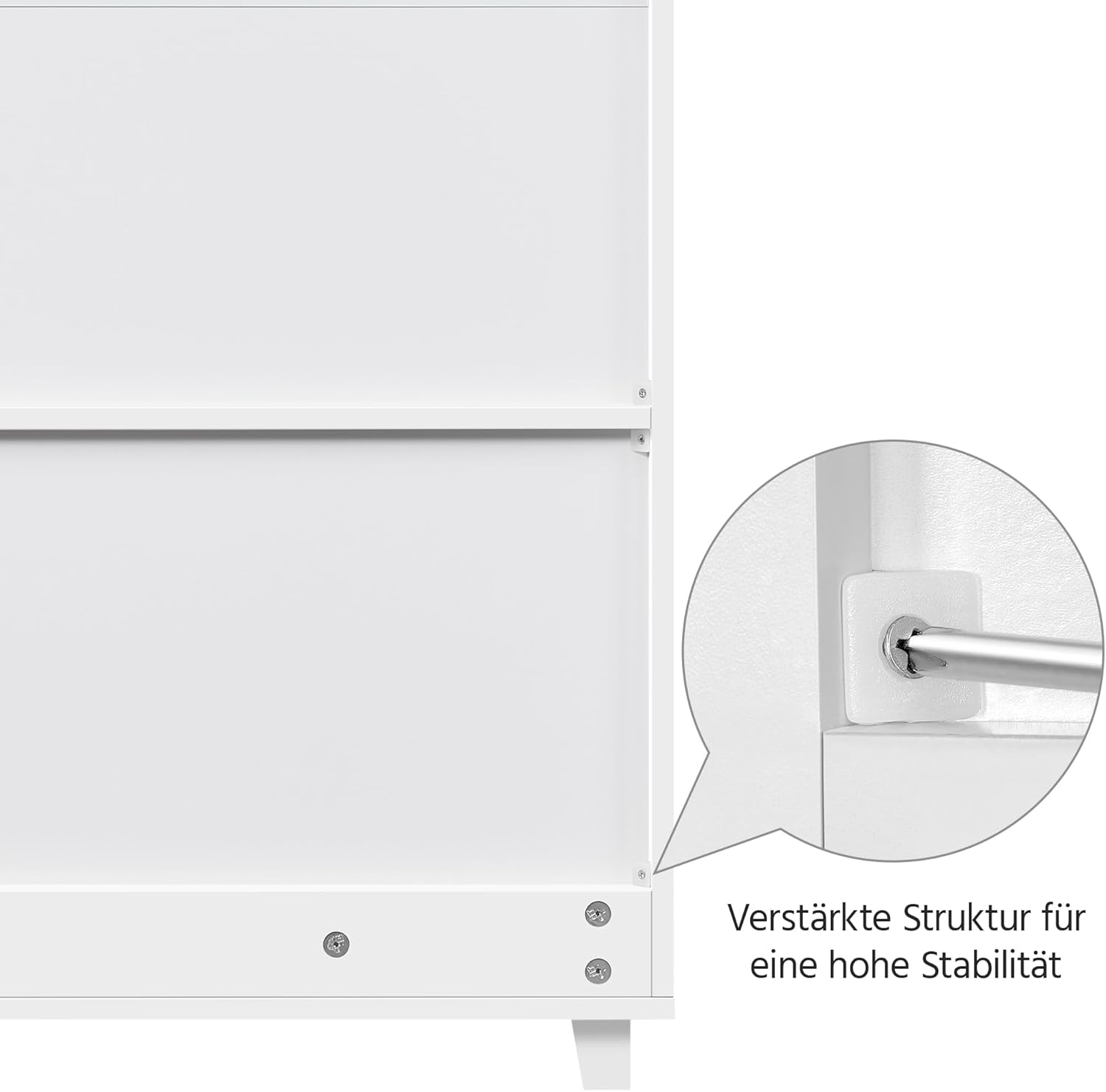 Yaheetech Schuschrank Schuhregal mit 1 Schublade und 2 Türen Schuhablage Verstellbare Einlegeböden Schuhkipper 4 Ablagefächer Holz Schuhkommode für High Heels/Stiefel, 78 × 37 × 85,5 cm