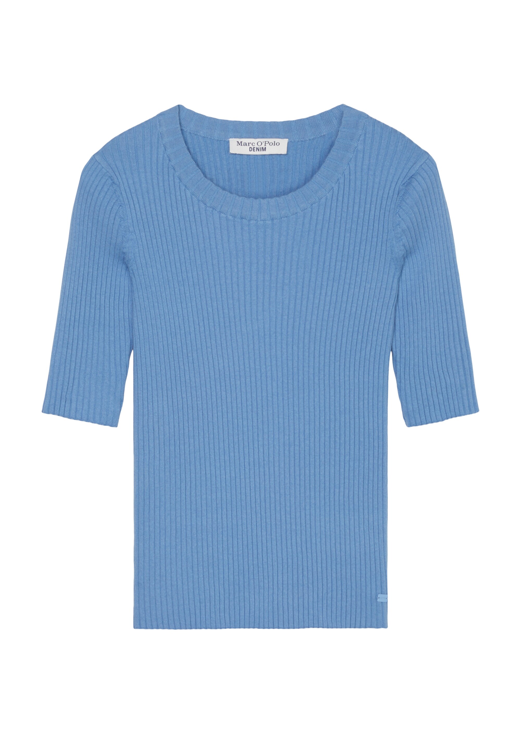 Kurzarm-Strickpullover fitted aus Organic Cotton-Mix
