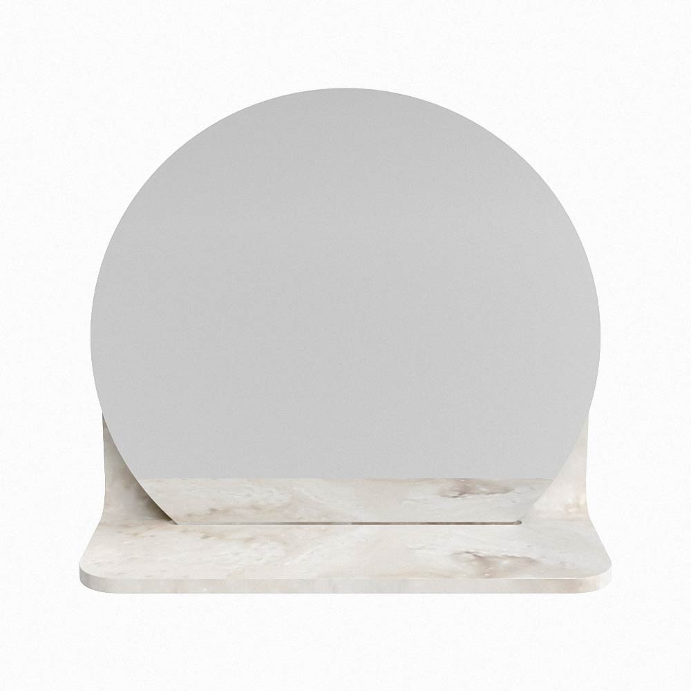 Mondiaz Spot spiegel rond Ø30cm met planchet frappe