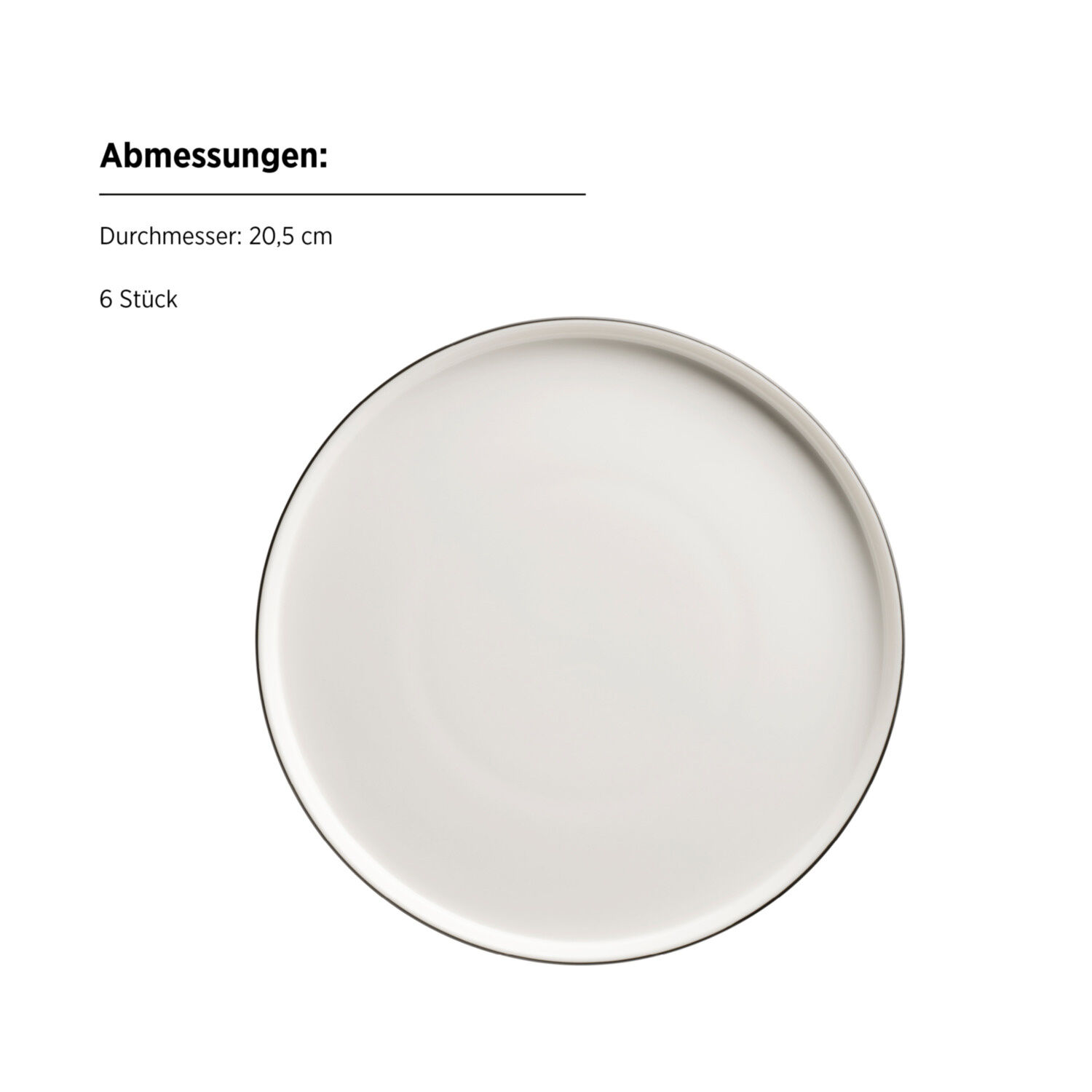 Mäser Kaffeeservice Sita mit schwarzem Rand 18–teilig