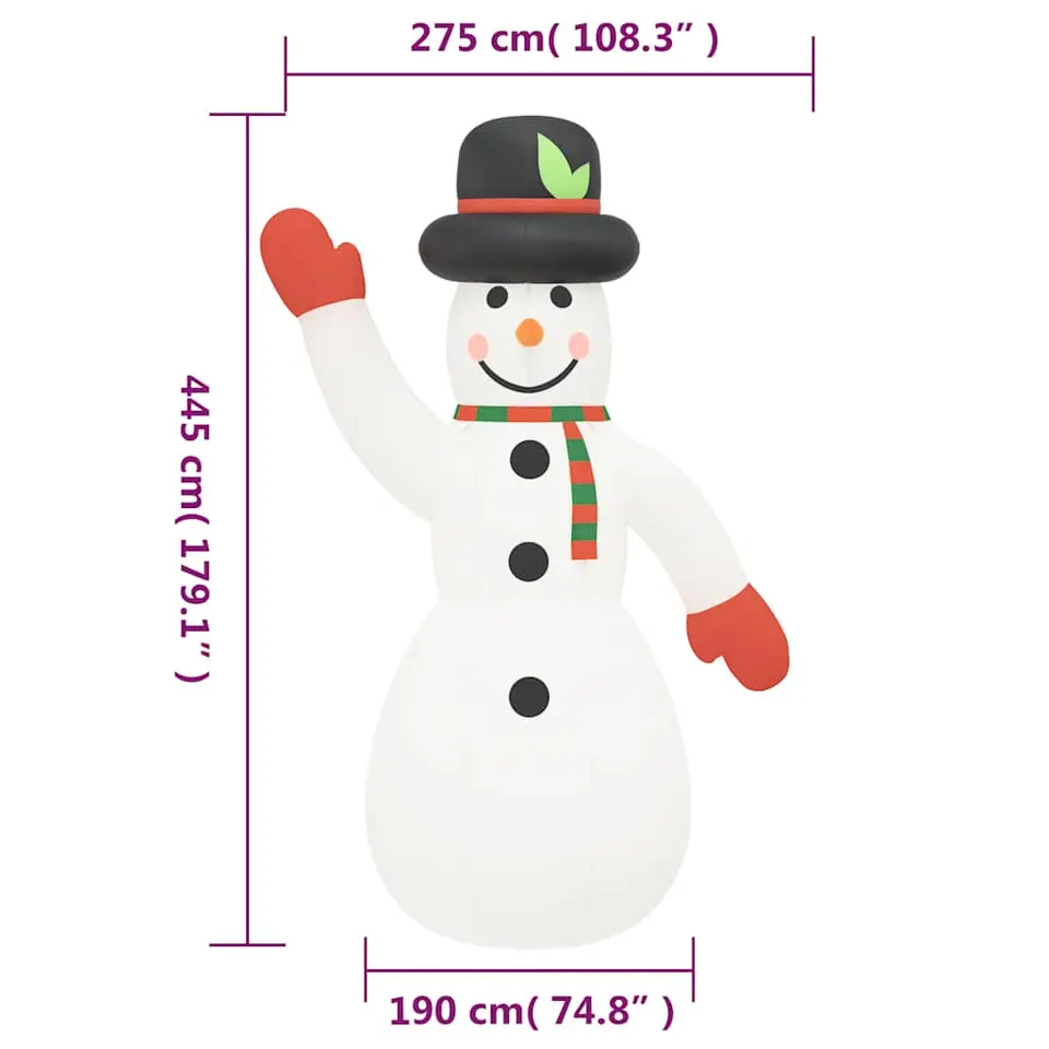 vidaXL - Opblaasbare Sneeuwpop - 455 cm