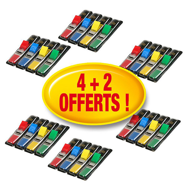 Post-it Marque-pages petit format 11,9 x 43,1 m couleurs assorties 4 lots de 4 distributeurs de 35 marque pages et 2 lots gratuits