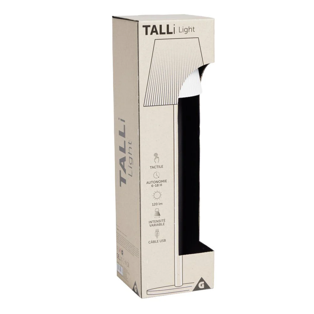 Lampe de table Talli USB tactile blanche Ø11xH37cm