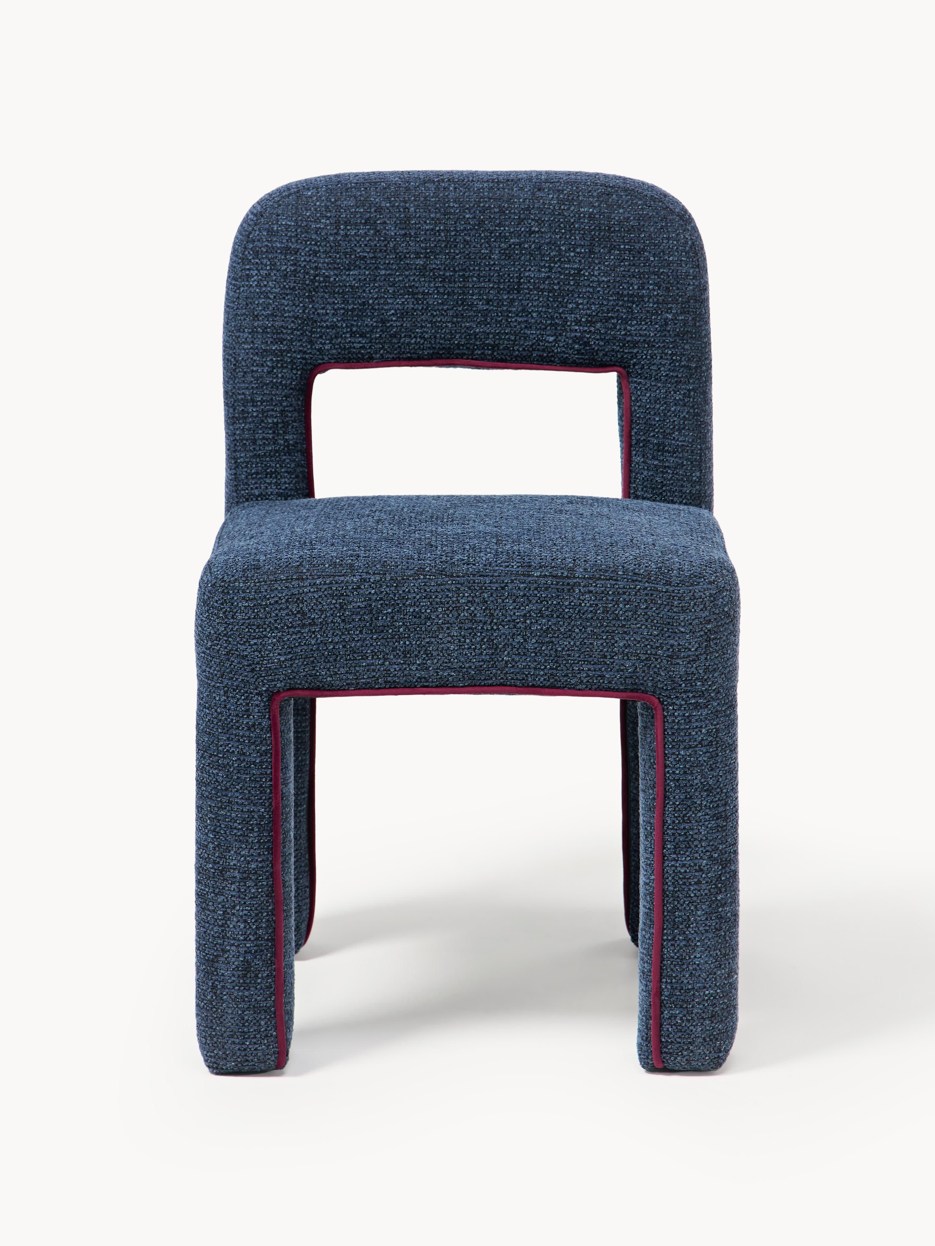 Bouclé gestoffeerde stoel Ana