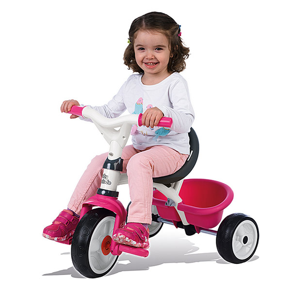 Tricycle baby balade 2 - tricycle evolutif avec roues silencieuses - dispositif roue libre - rose