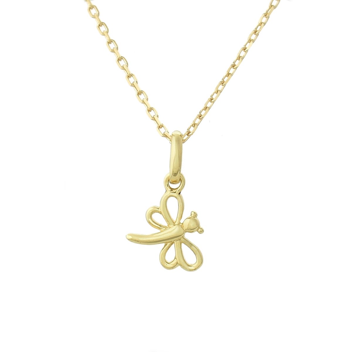 Collier libellule Plaqué OR 750 3 microns
