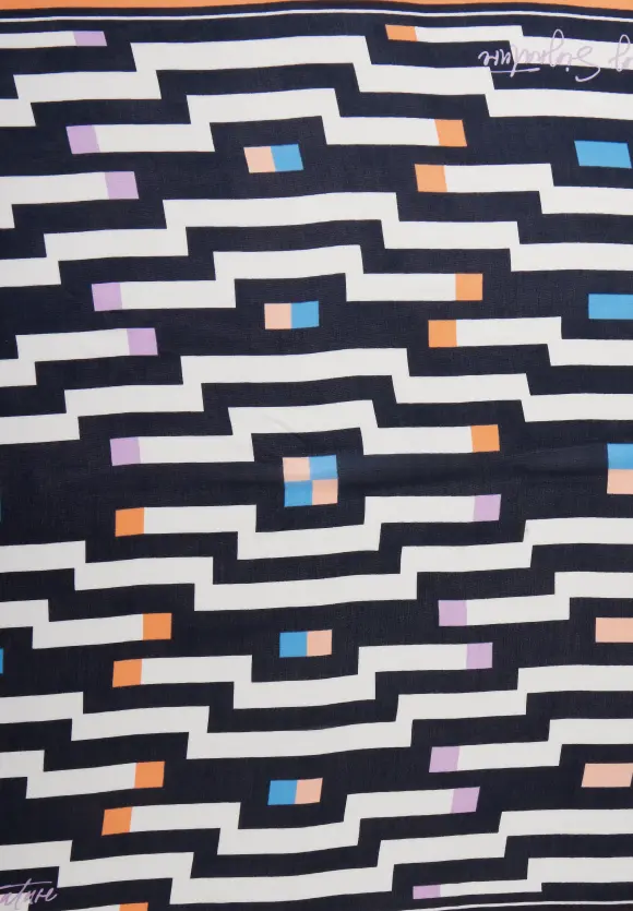 Modal Print Tuch - gravity blue