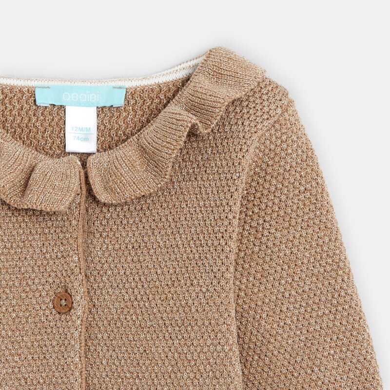 Gilet en maille tricot irisée beige bébé fille Beige