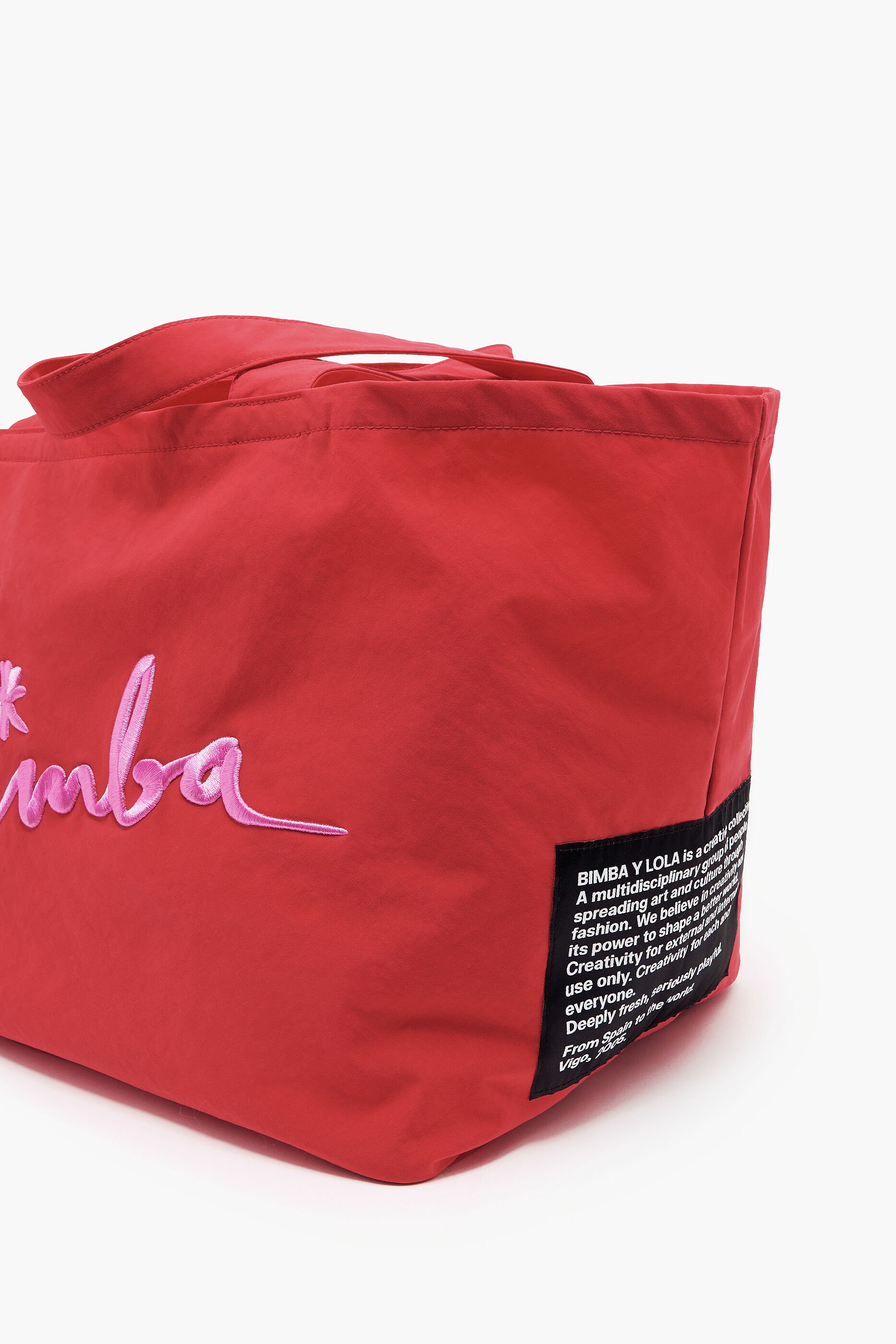 Sacola de compras tamanho XL em náilon vermelho