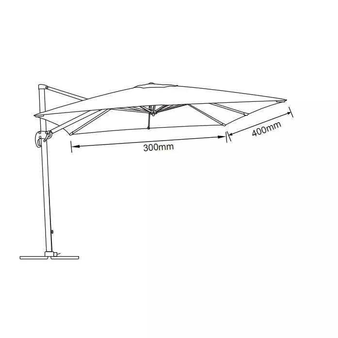 Parasol déporté rectangulaire aluminium (4 x 3 m) Bahia Gris anthracite