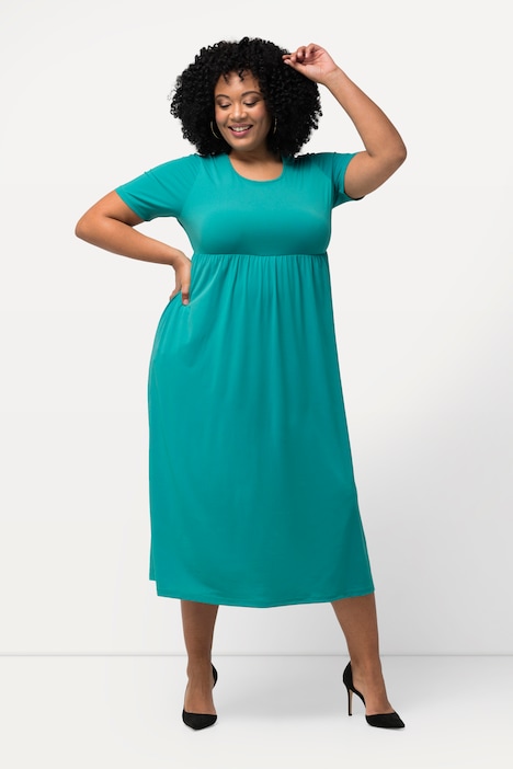 Jerseykleid, Empirenaht, Rundhals, Halbarm, Taschen