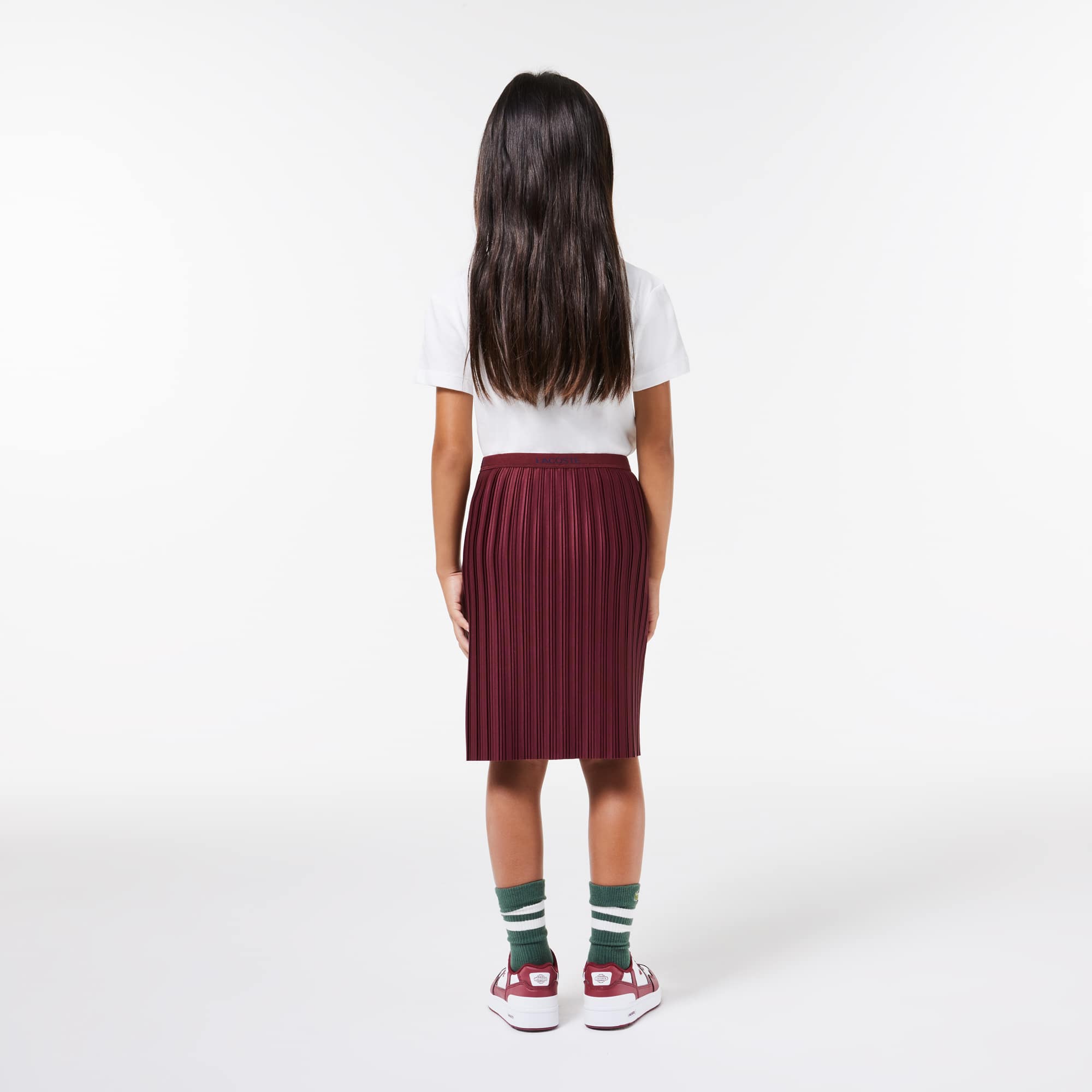 Jupe plissée fille Lacoste en jersey Pantalons & Robes - Rouge - Lacoste - Fille