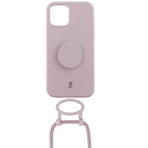 (by Just Elegance) iPhone 13 PopGrip 3in1 Necklace Gummi Hülle   Handykette (150cm)   PopSockets (30185) - Rose Breath