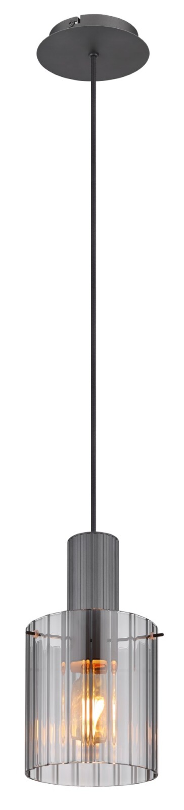 Hängeleuchte - dunkelgrau - rauchfarben - 120 cm