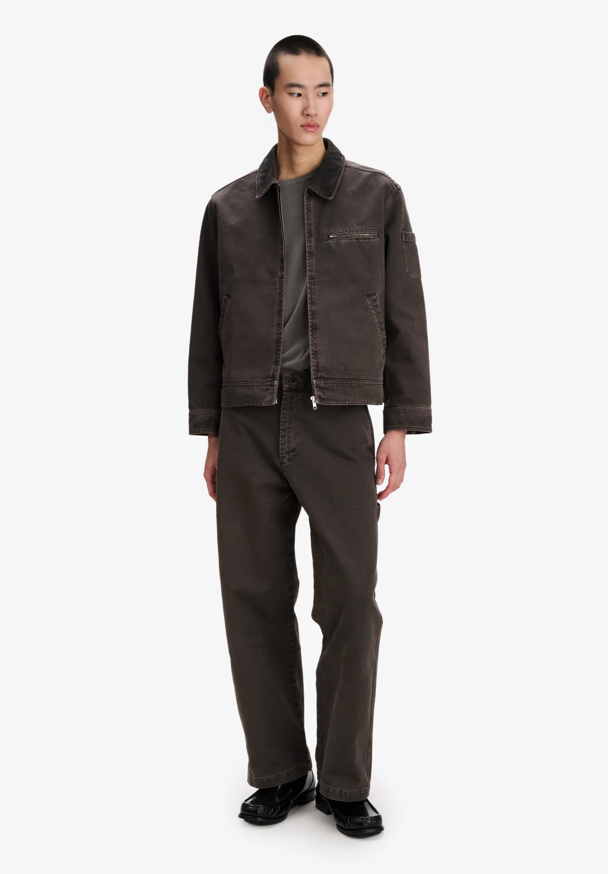 Blouson workwear en toile marron - Marron