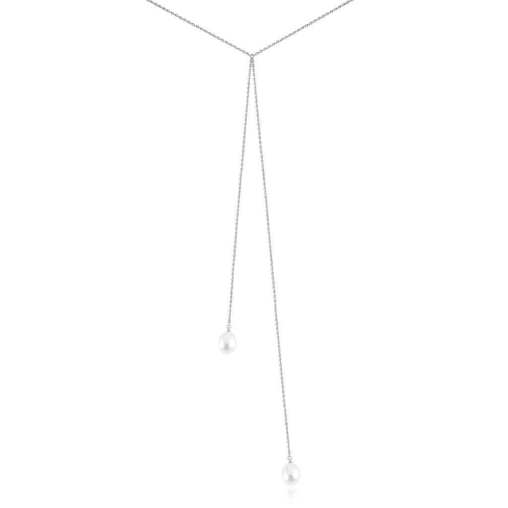 Collier De Dos Indigo Argent Perle De Culture