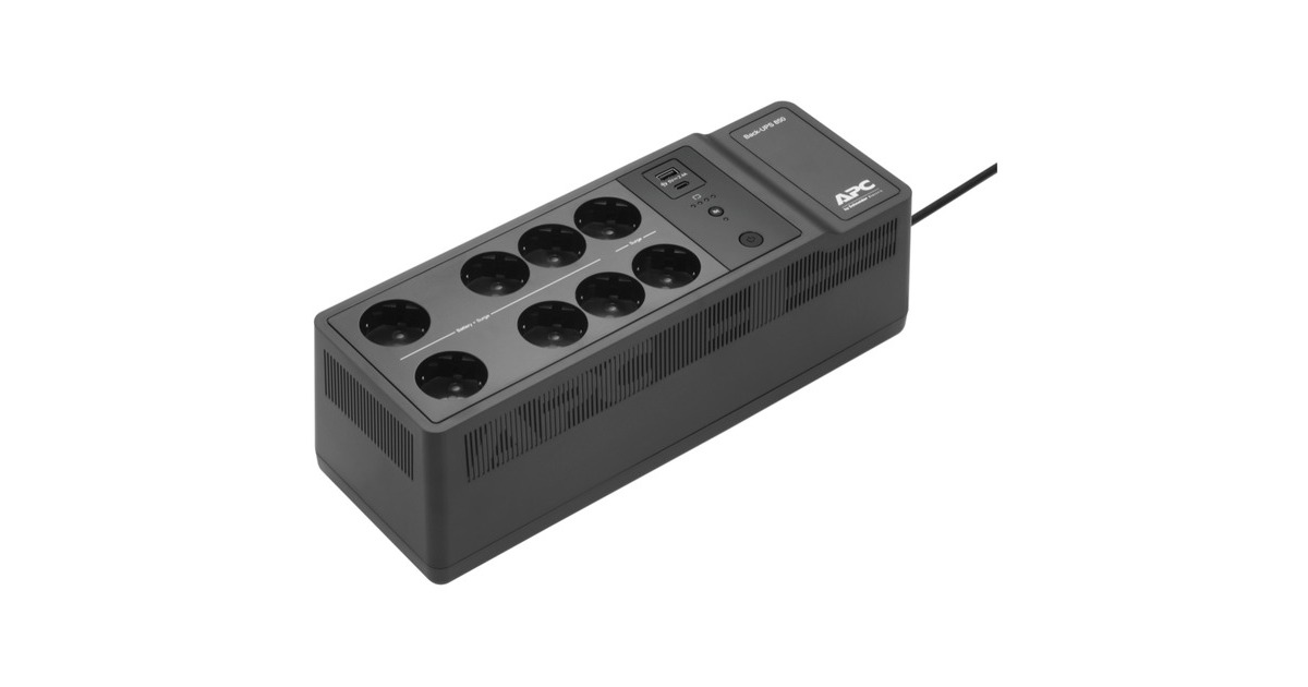 APCBack-UPS 850VA met USB Type-C en A oplaadpoorten ups  (Zwart, 8x Schuko, BE850G2-GR)