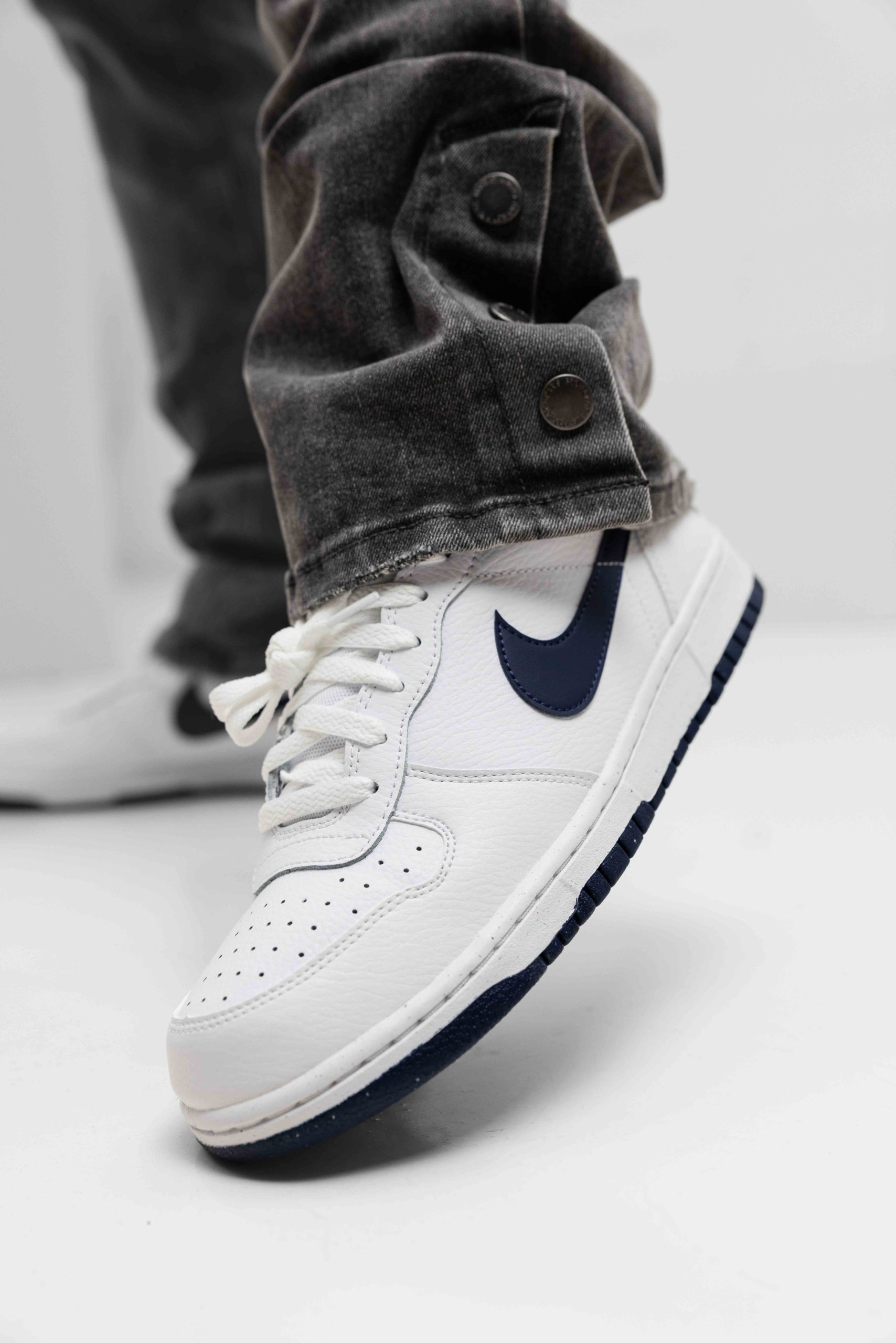 Nike Big Low Sneakers Heren Wit/Donkerblauw