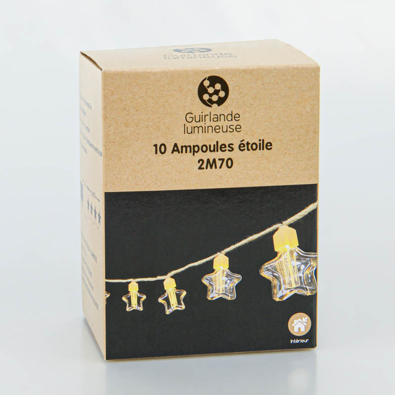 Guirlande lumineuse 10 ampoules étoiles