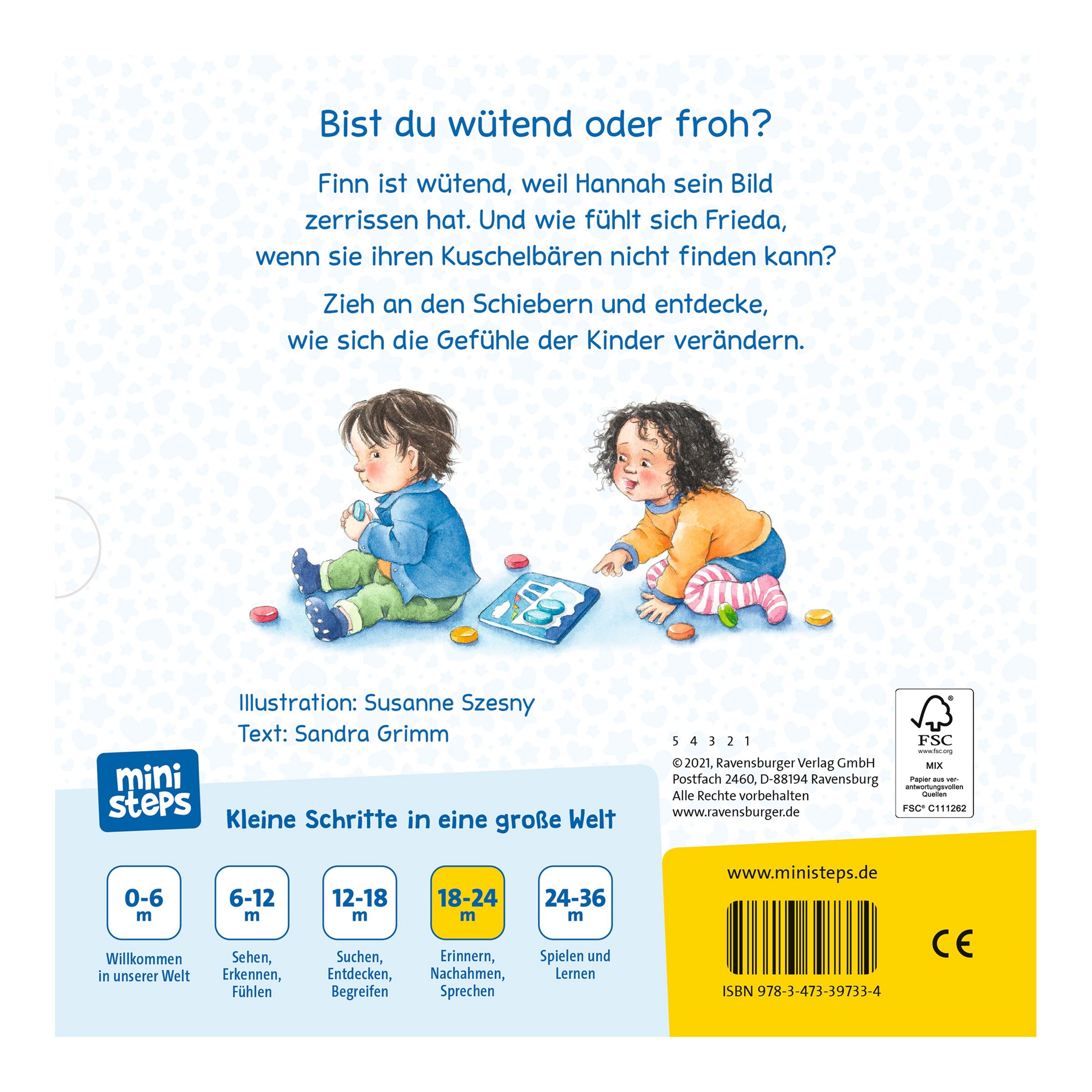 Ravensburger - MINISTEPS Pappbilderbuch Glücklich, traurig, wütend, froh
