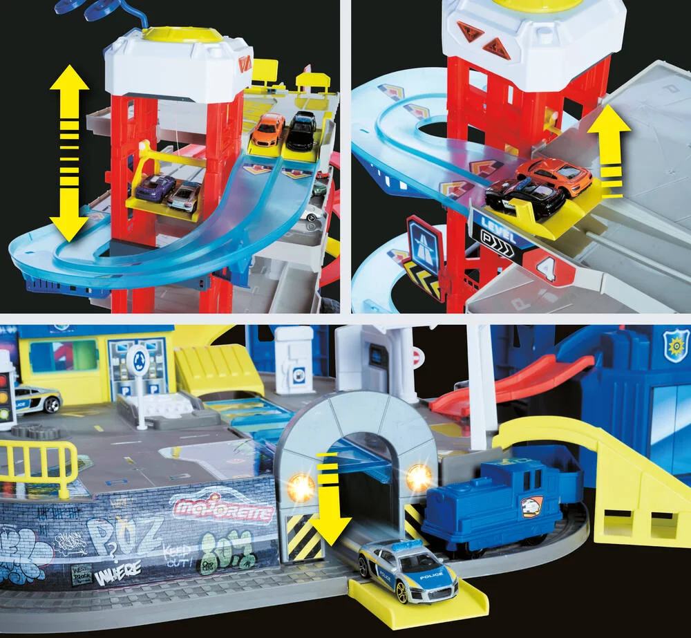 MAJORETTE SUPER CHASE CENTER ET 5 VEHICULES