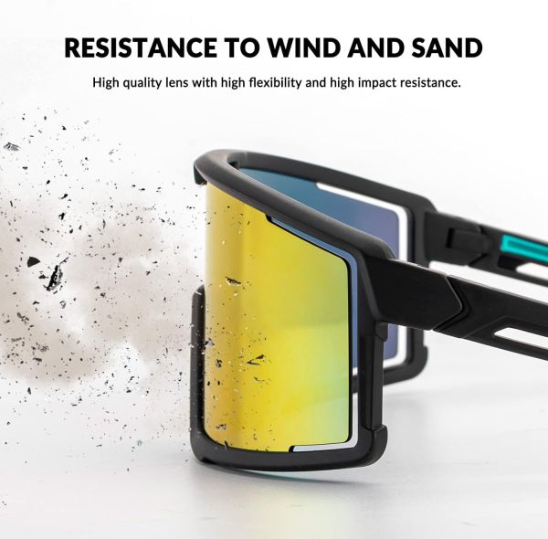 RockBros Polarized Cykelbriller, Black/Turquoise