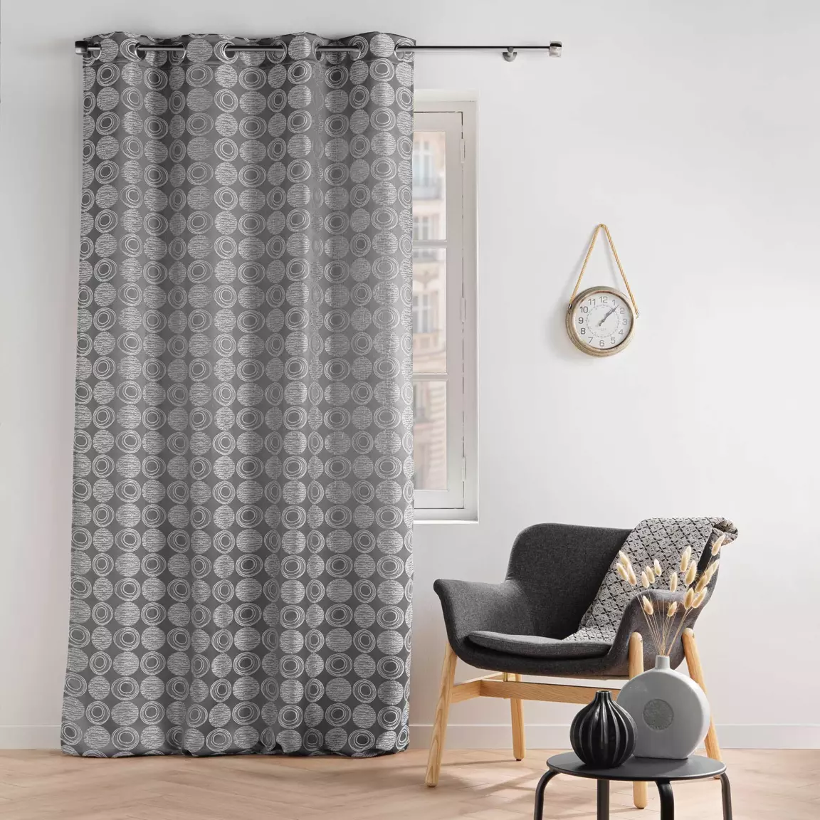 Rideau oeillets (140 x 280 cm) Caelia Gris