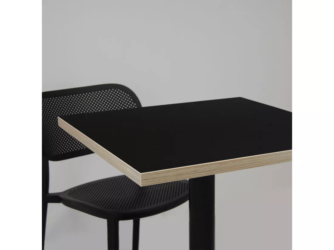 Mange-debout 60 x 60 cm - modèle Bazila noir chants bois