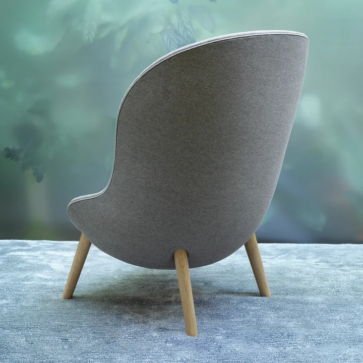 Normann Copenhagen - Hyg Lounge Chair High, Eiche / grau (Flax MLF26)