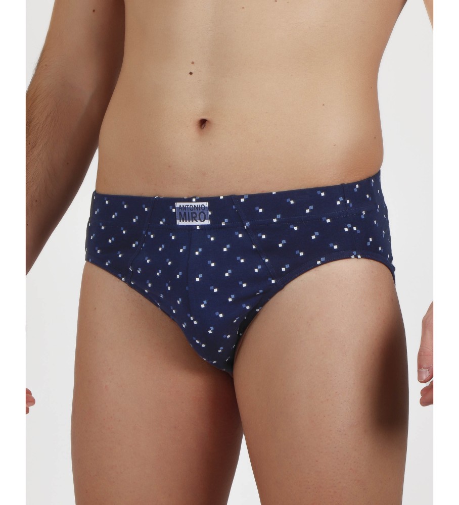 Conjunto de 2 cuecas Antonio Miro, azul-marinho e cinza.