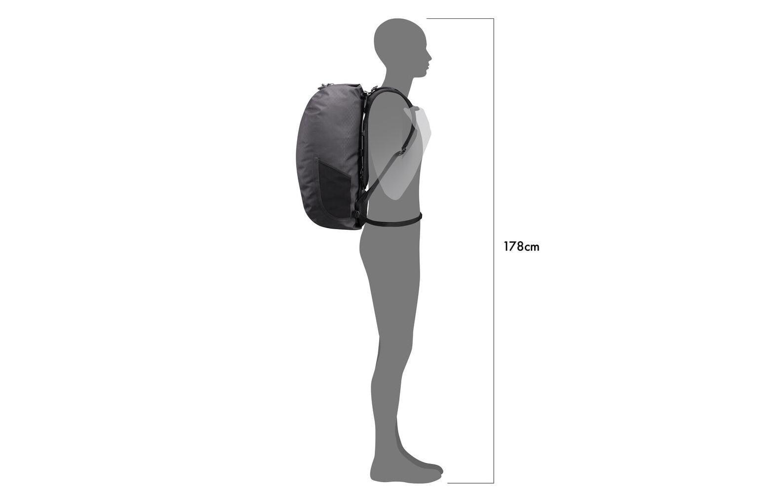 Duffle Bag Atrack Metrosphere 34L, Black embossed<br>Modischer Rucksack für Reise und Kurztrips