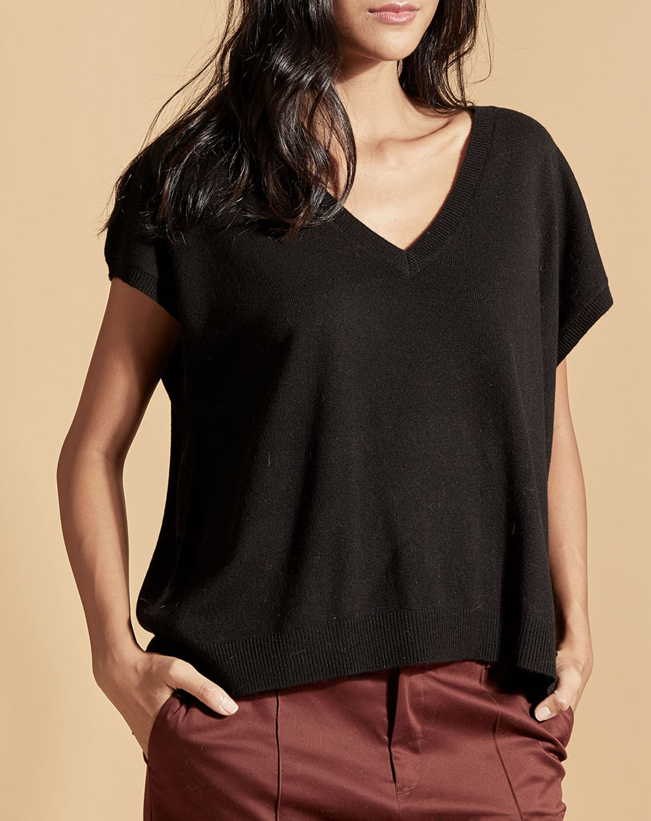 Belair Pull en Laine & Cachemire Palette noir