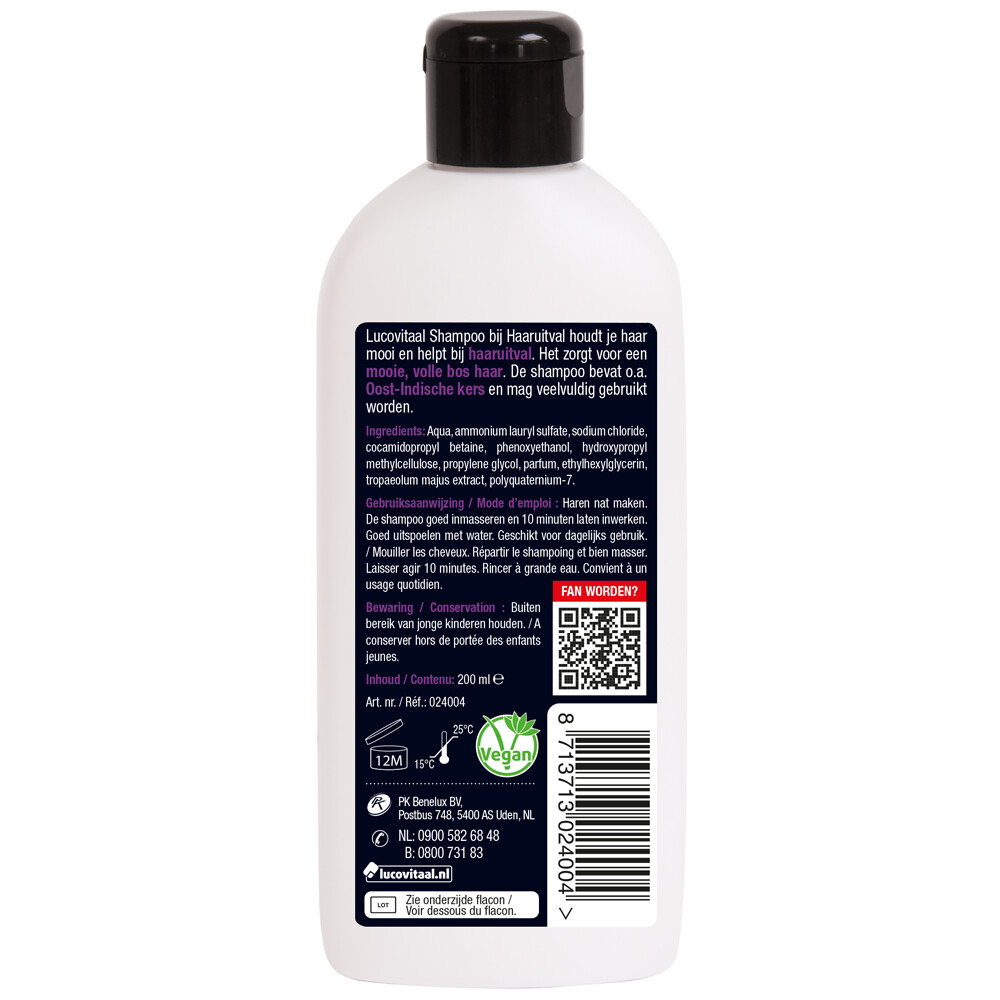 2x Lucovitaal Shampoo bij Haaruitval 200 ml