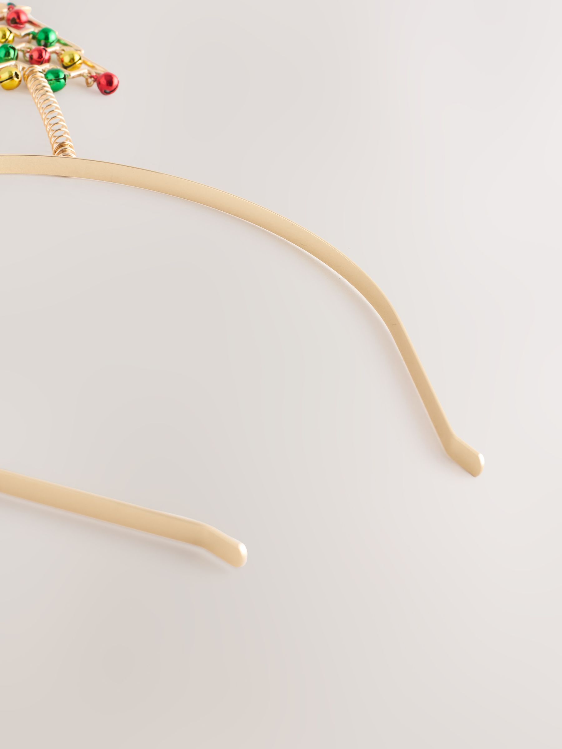 Goudkleurig - Bopper kersthoofdband met kerstboom en belletjes