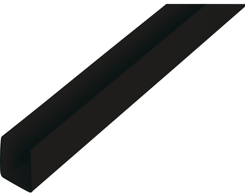 U-profiel PVC zwart 18x10x1 mm, 1 m