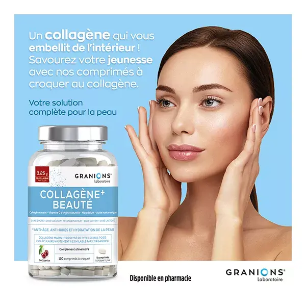 Granions Collagen+ Beauty Cherry 120 comprimidos mastigáveis