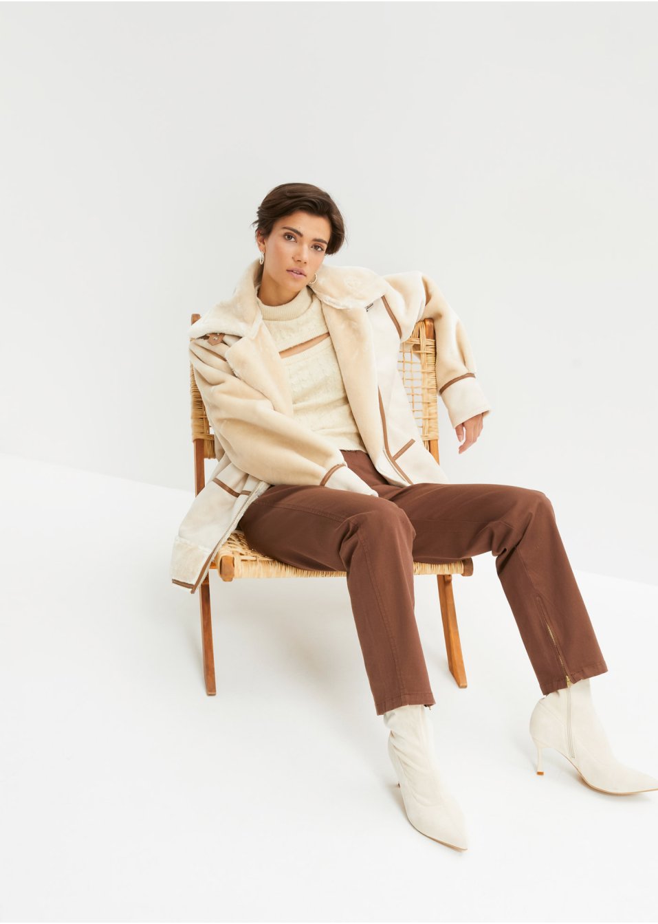Pantalon twill avec zip à la base