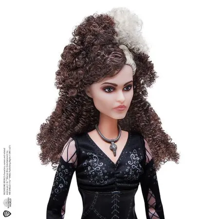 Mattel Harry Potter Bellatrix Lestrange Puppe (ca. 25 cm) mit Zauberstab, Geschenk für Kinder ab 6 Jahren