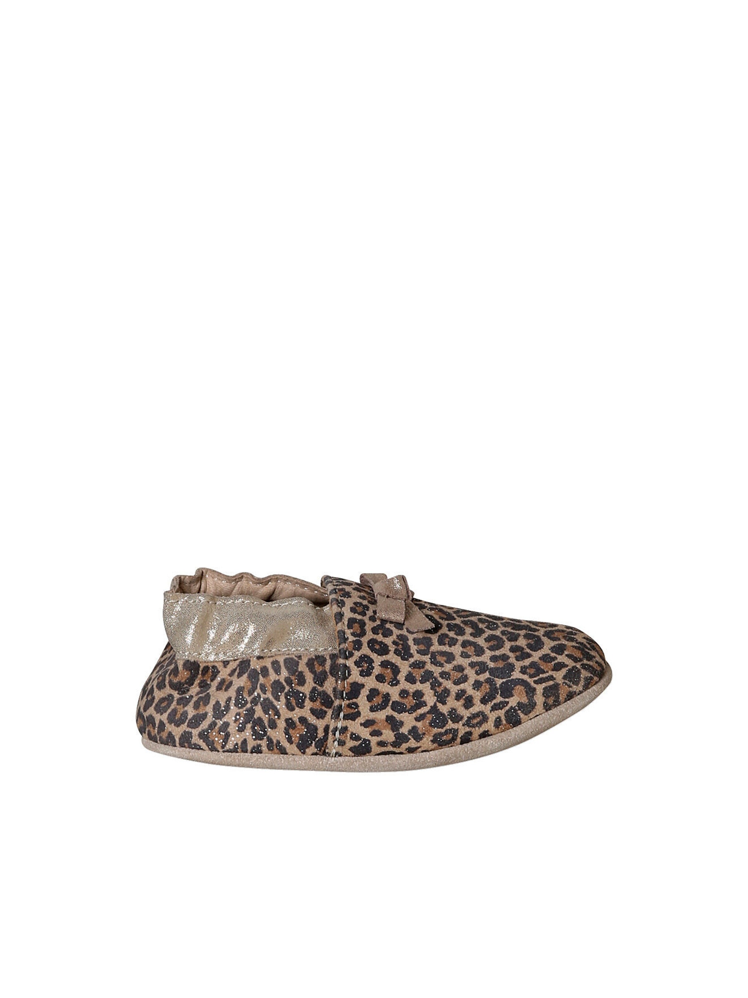 Vertbaudet Baby Krabbelschuhe mit Gummizug beige bedruckt