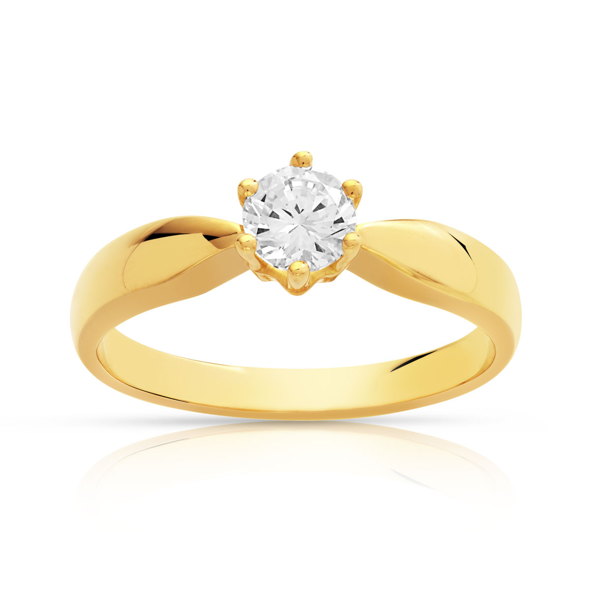Bague solitaire or 750 diamant 40/100e de carat