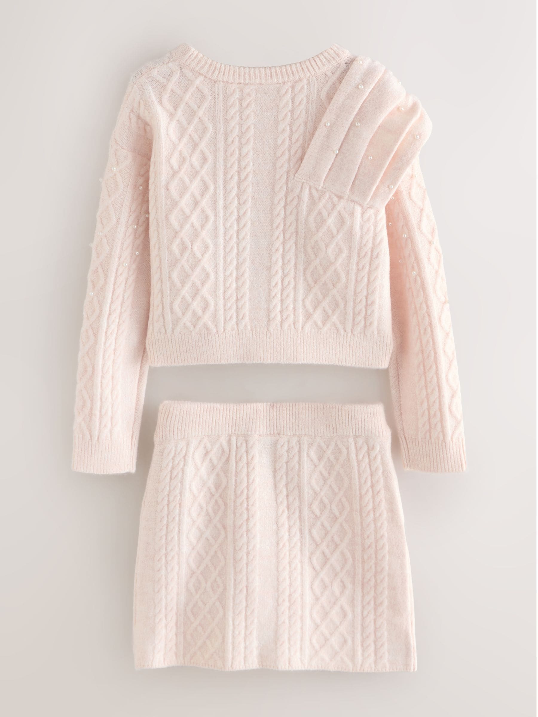 Baker by Ted Baker 2 Piece Knitted Pearl Bow Jumper & Skirt Set