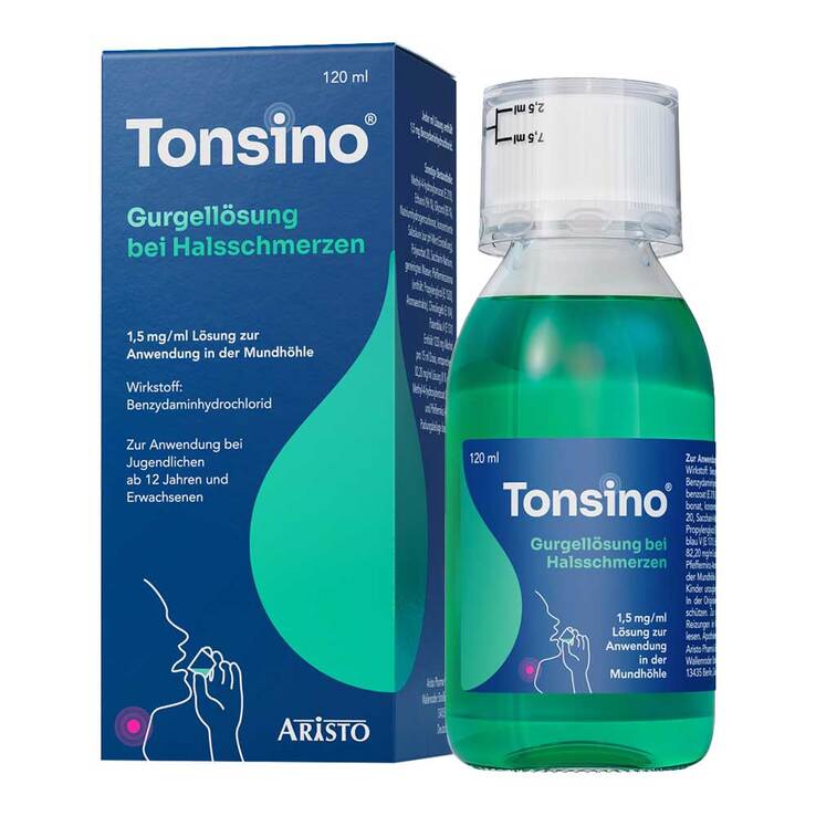 Tonsino Gurgellösung bei Halsschmerzen, 120 ml